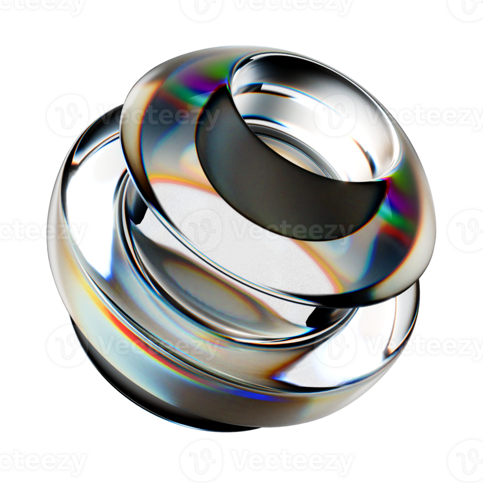 transparent glass abstract object reflecting light png
