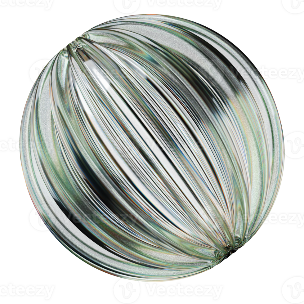 abstract glass shape, glass ball with random texture with light reflection png