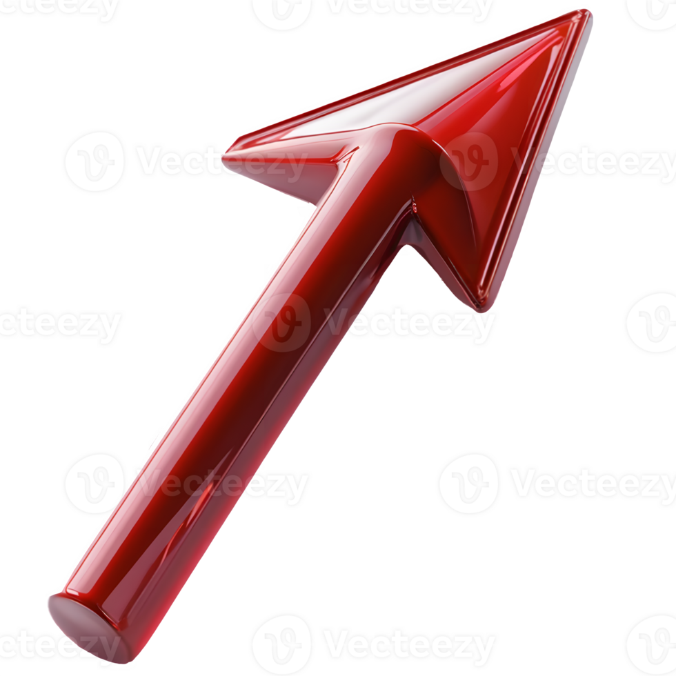 3d red arrow isolated png