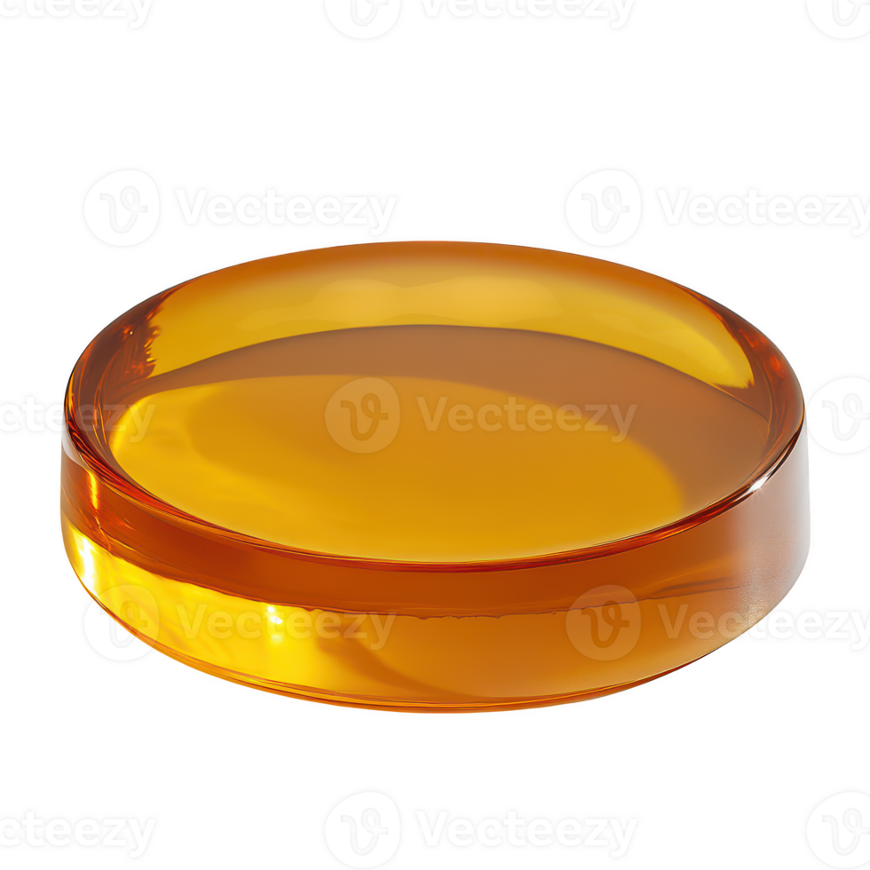 Amber disc shaped object on transparent background png