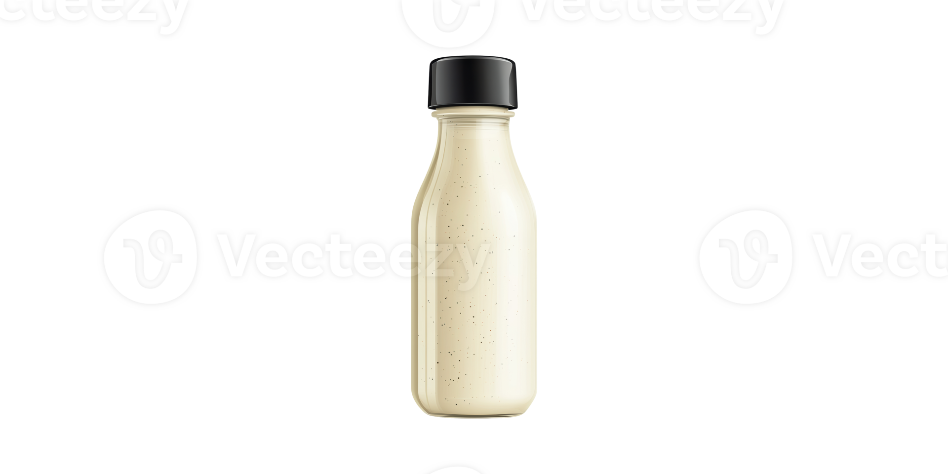 Creamy sauce bottle with black cap isolated on transparent background png