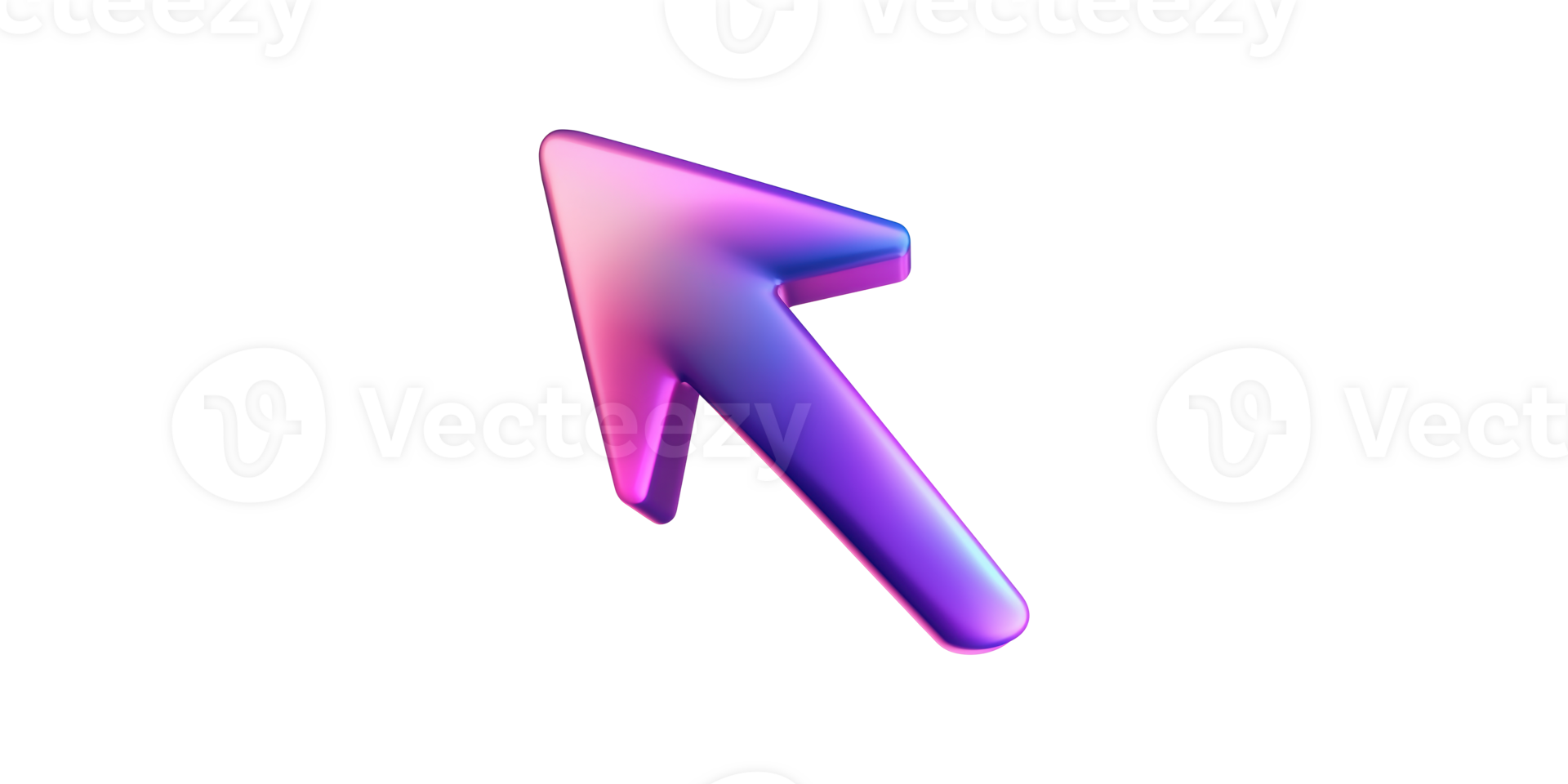 Gradient arrow icon in purple and blue set isolated on transparent background png
