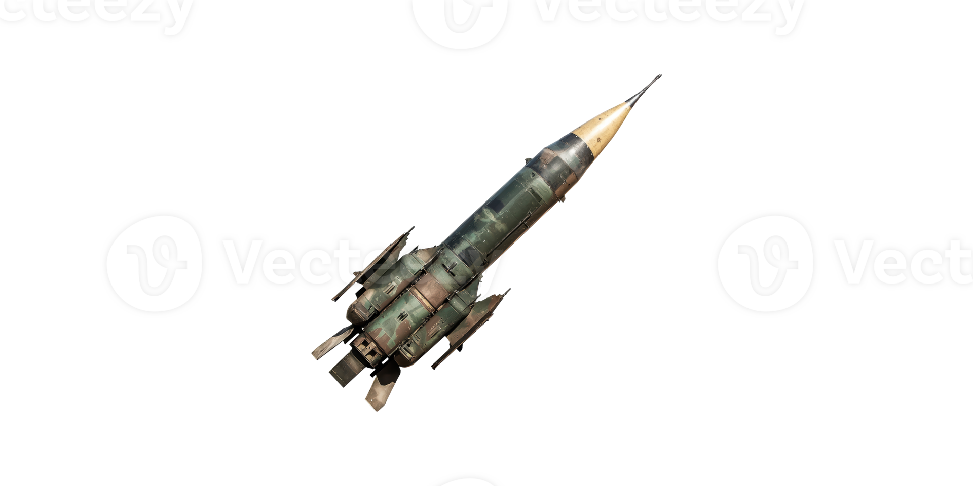 Vintage rocket model with metallic details isolated on transparent background png
