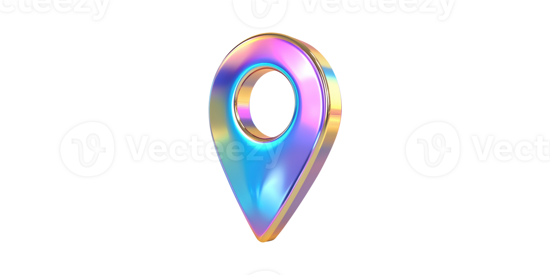 Colorful gradient map pointer icon set isolated on transparent background png