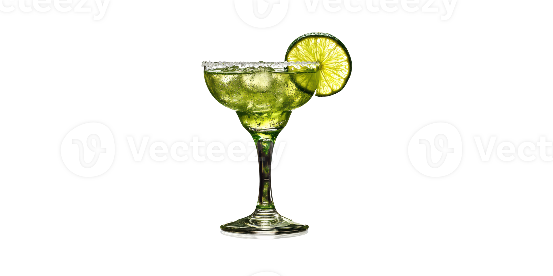Margarita cocktail with lime wedge on glass isolated on transparent background png