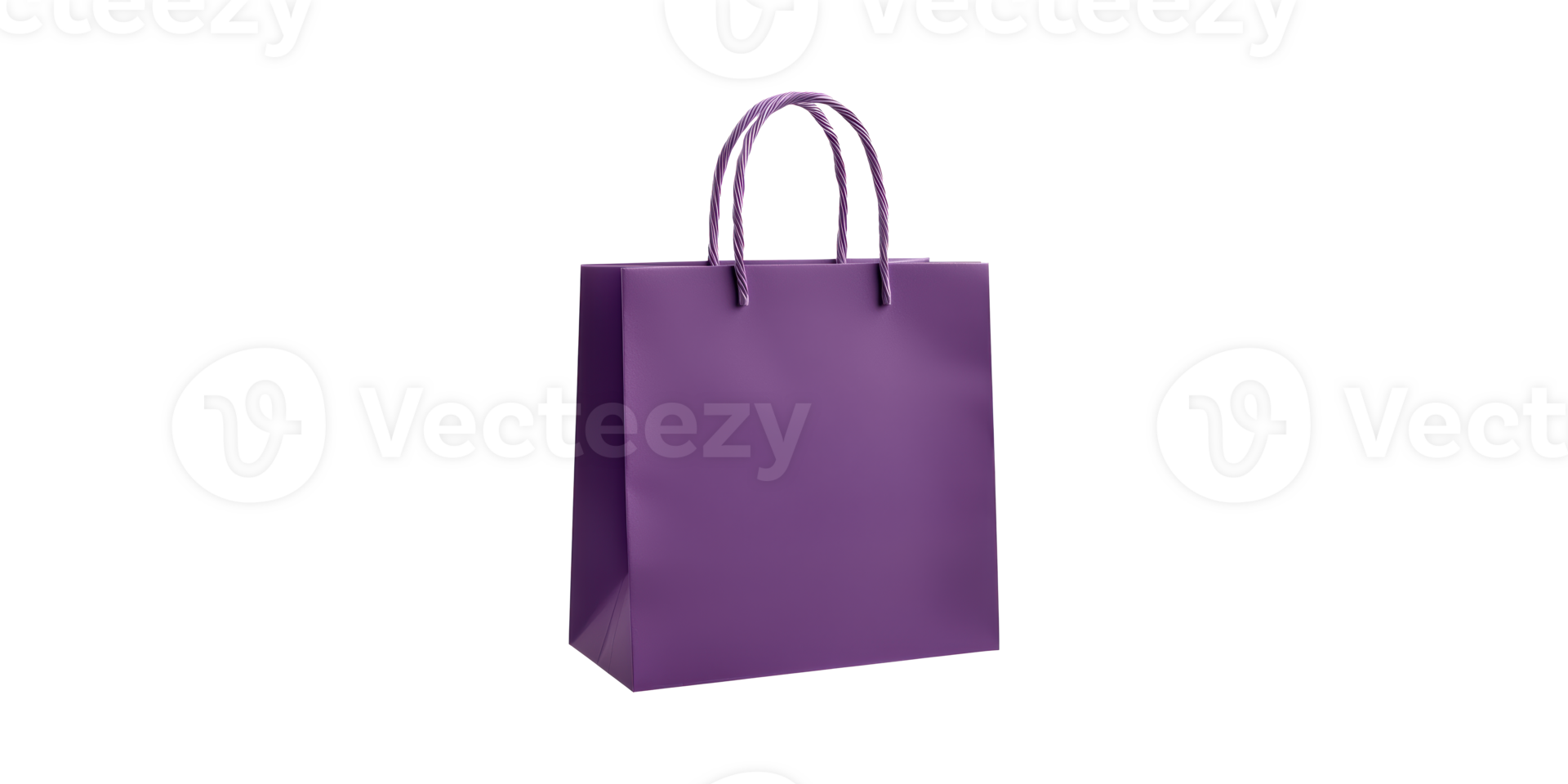 Purple shopping bag with handles isolated on transparent background png