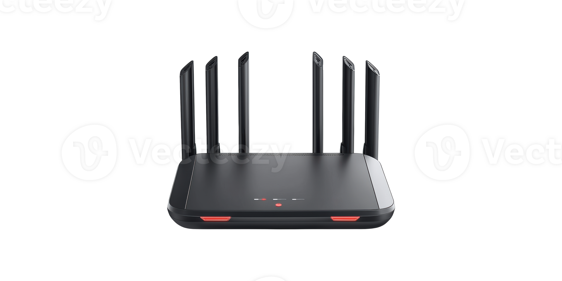 Wireless router with multiple antennas for strong signal isolated on transparent background png