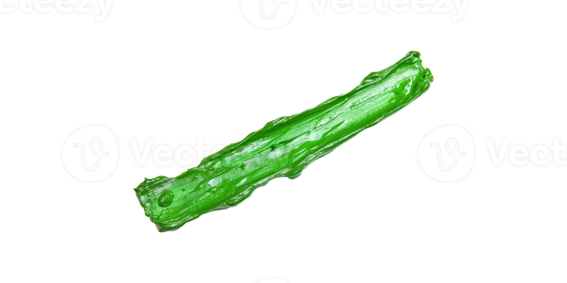 Green paint brush stroke with textured surface isolated on transparent background png
