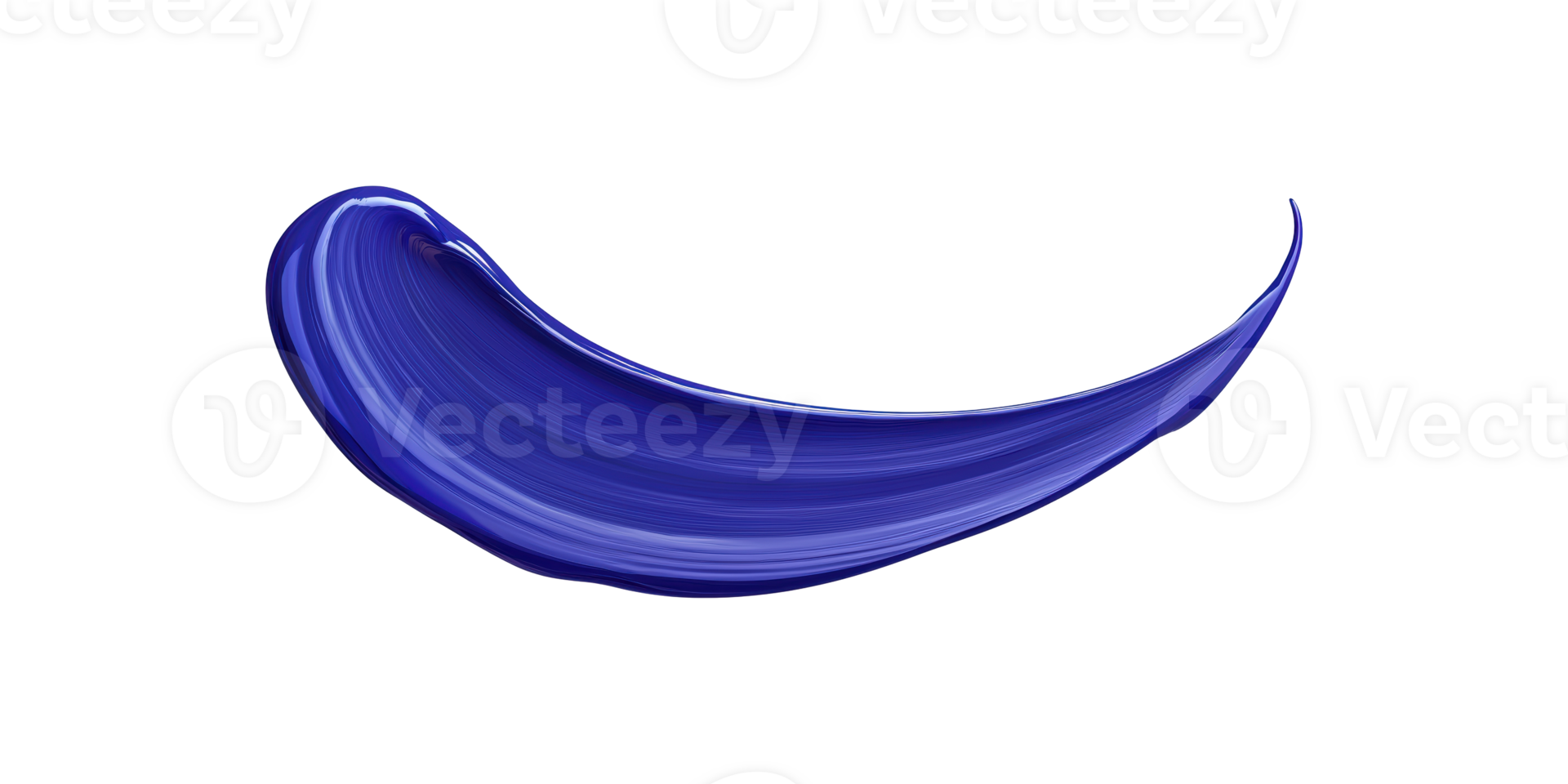 Blue paint stroke with curved form isolated on transparent background png