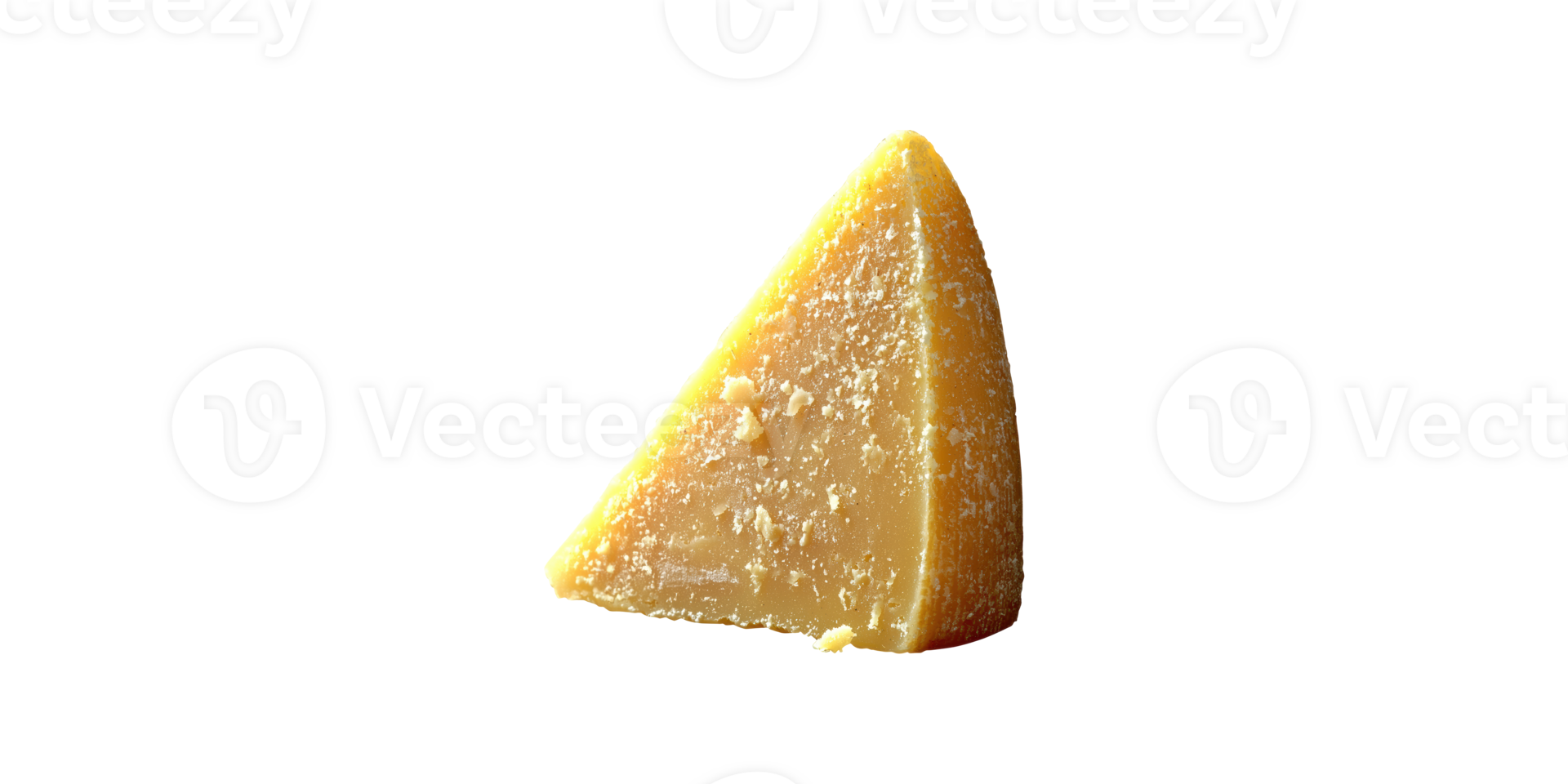 Aged parmesan cheese wedge with crumbly texture, isolated on transparent background png