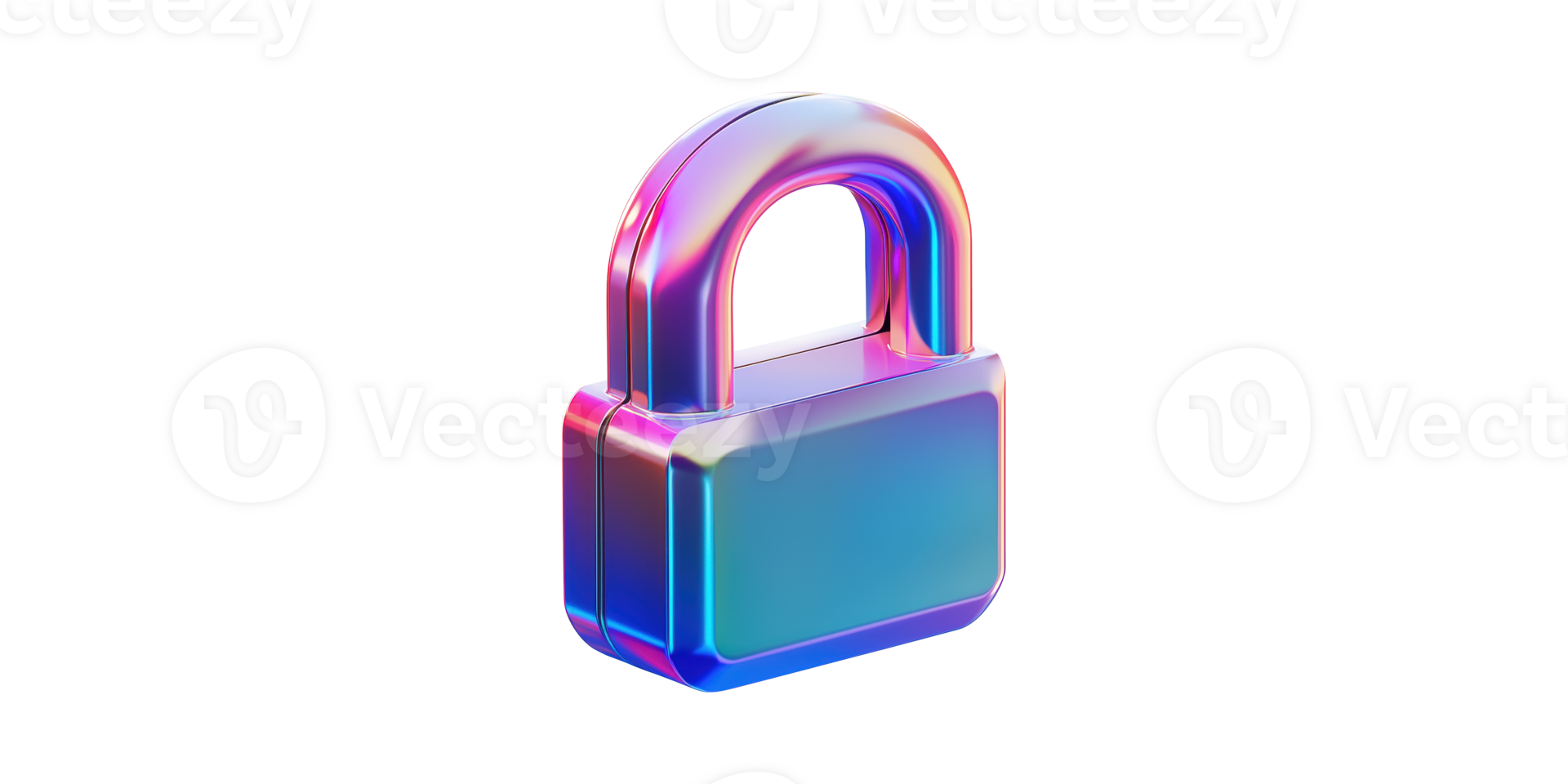 Colorful metallic padlock with shiny finish set isolated on transparent background png