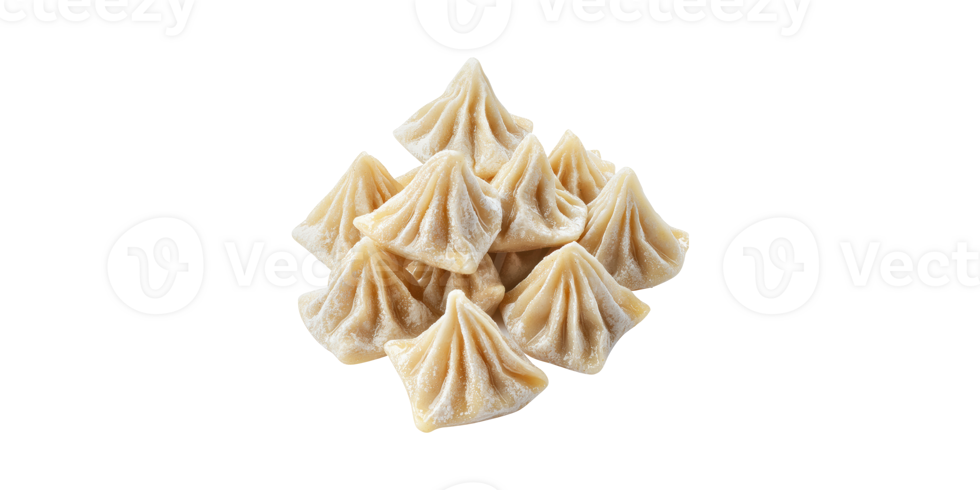 Dumpling shaped pastry with unique design isolated on transparent background png