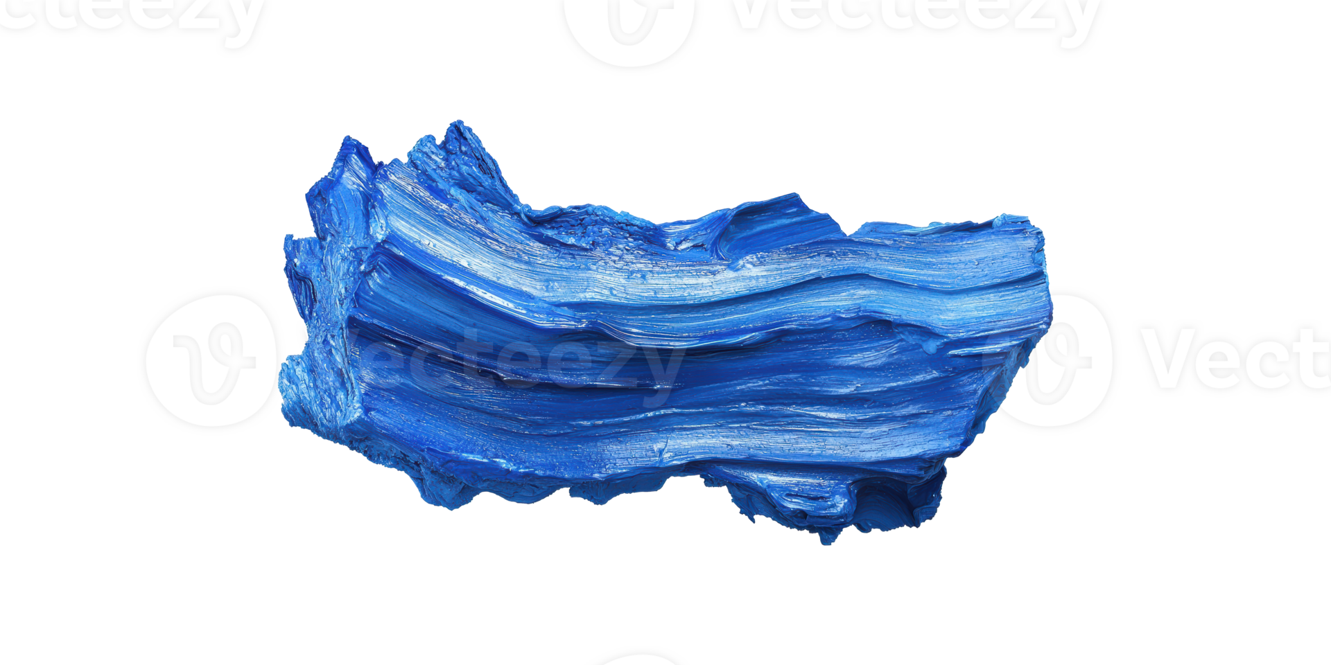 Textured blue paint brush stroke isolated on transparent background png