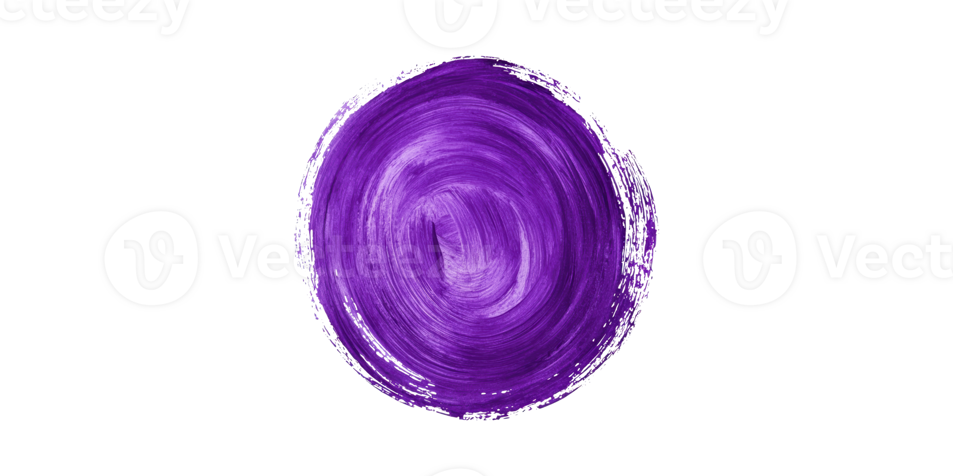Circular brush stroke in vibrant purple paint isolated on transparent background png