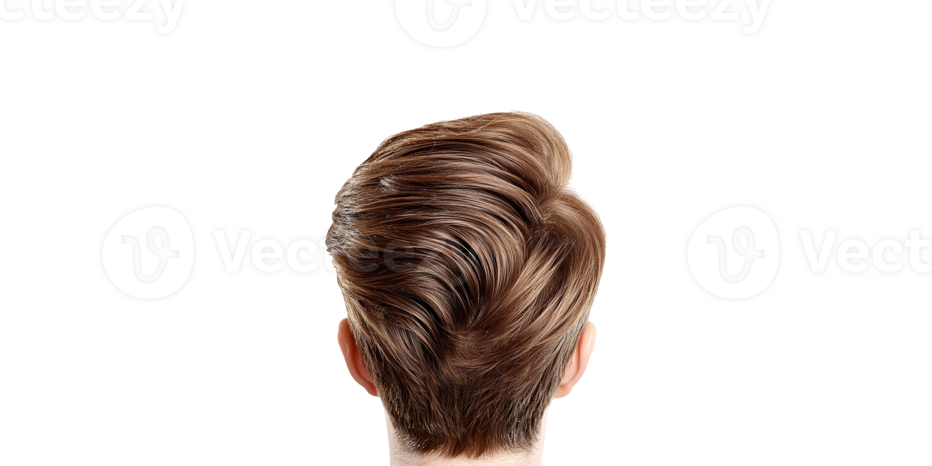 Back view of stylish brown hair with modern hairstyle isolated on transparent background png