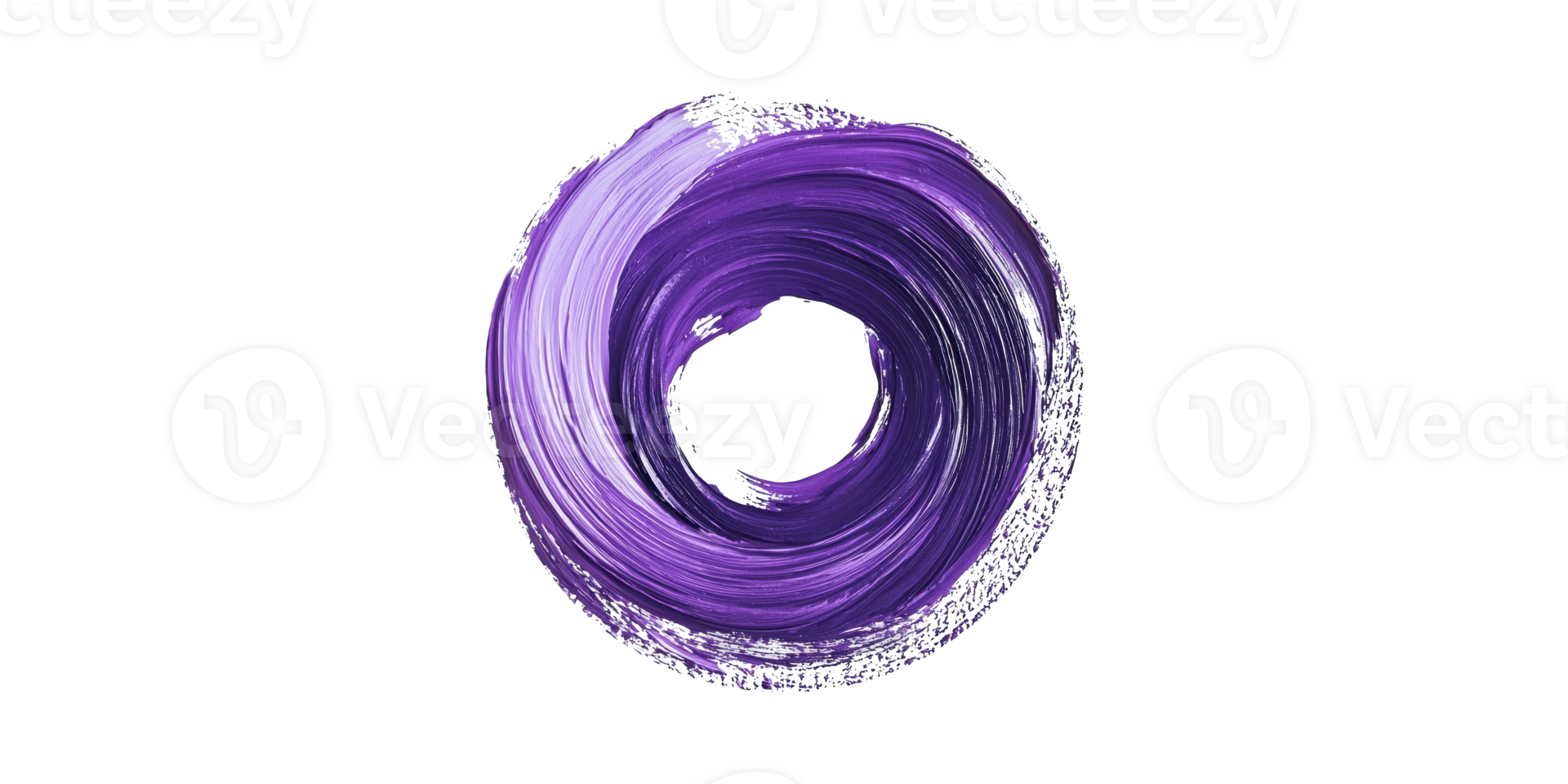 Purple paint brush stroke circular design isolated on transparent background png
