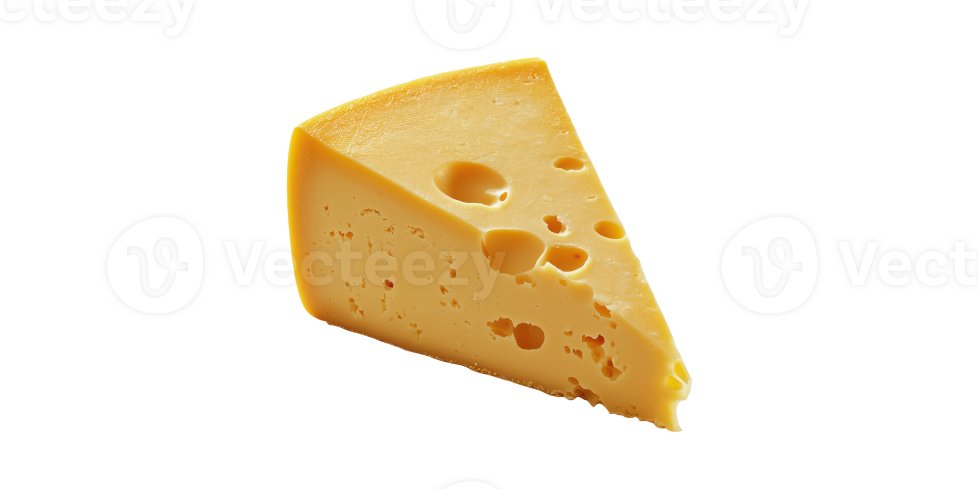 Cheese wedge with holes isolated on transparent background png