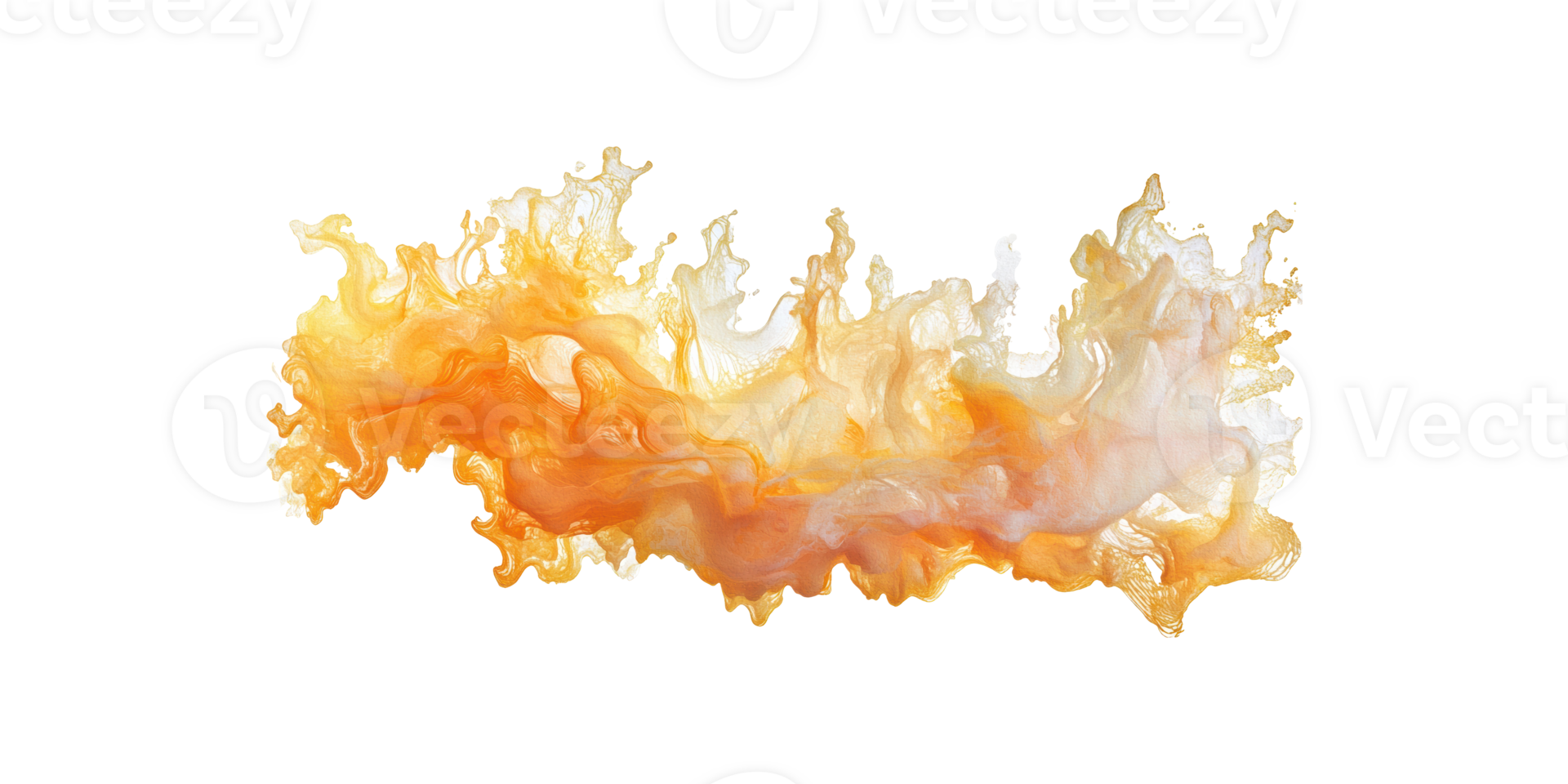 Vibrant orange and white ink splash creating dynamic textures isolated on transparent background png
