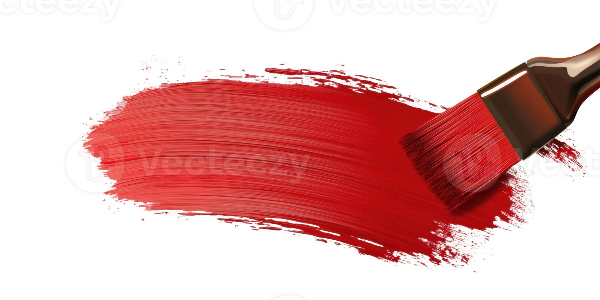 Red paintbrush stroke creating brushstroke effect isolated on transparent background png