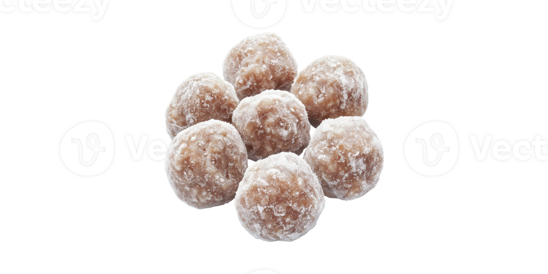 Cluster of sugary stone cookies arranged neatly isolated on transparent background png