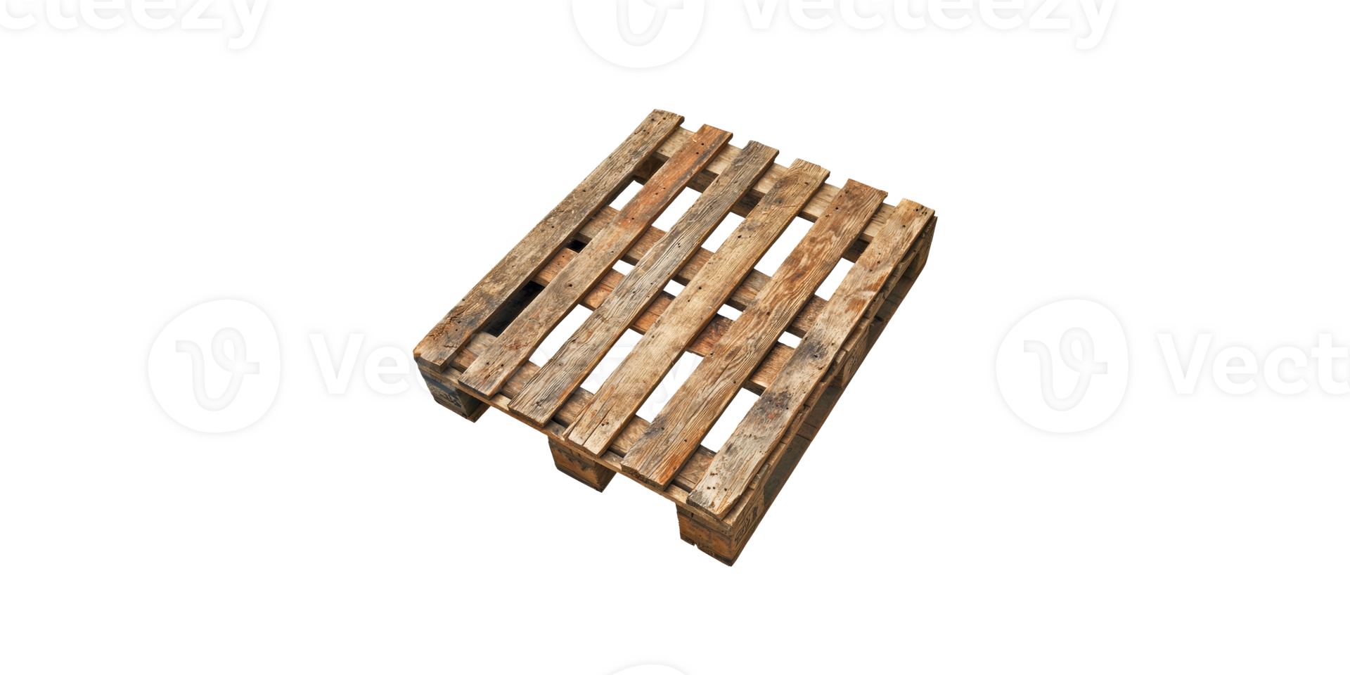 Wooden pallet for shipping and storage on transparent background png