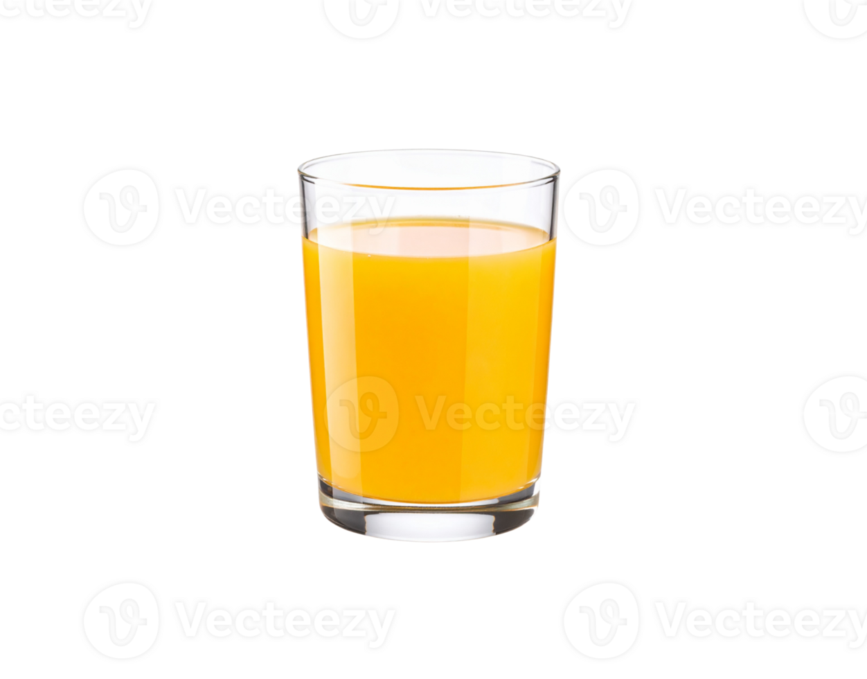 Refreshing Glass of Bright Orange Juice Clear Glassware Liquid Beverage. png