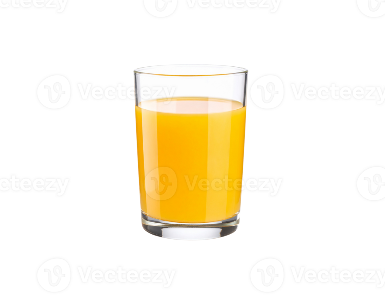 Refreshing Orange Juice in a Clear Glass on Black Background. png