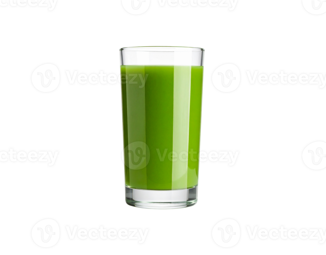 Refreshing Green Juice in a Clear Glass on Black Background. png