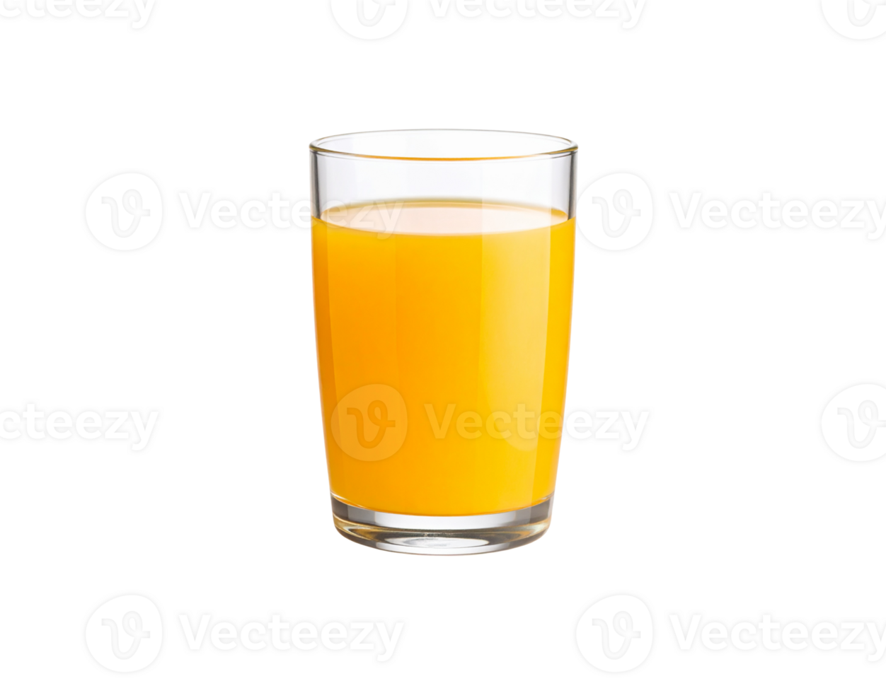 Refreshing Glass of Vibrant Orange Juice Clear Glassware Smooth Texture. png