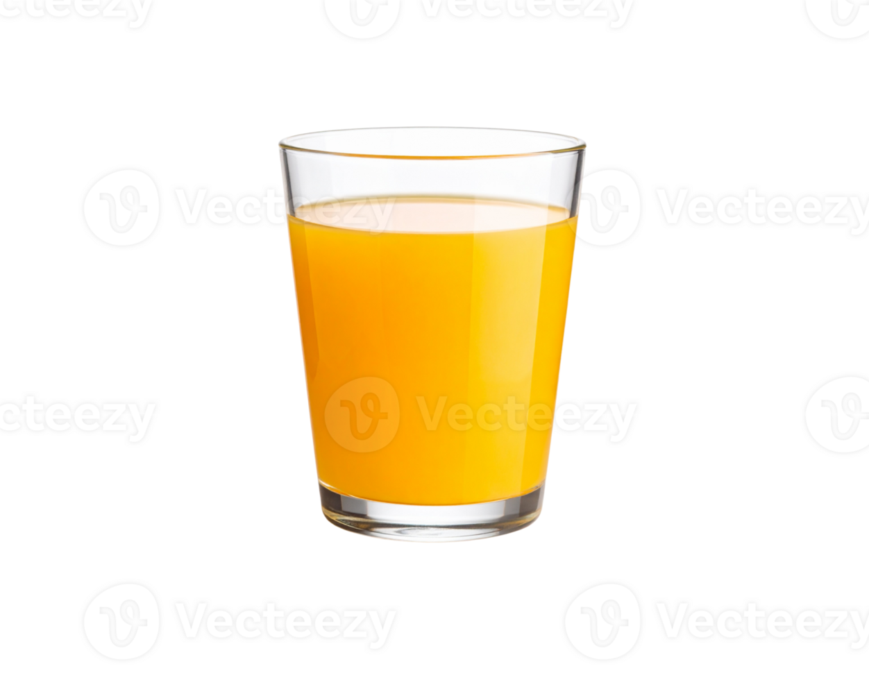 Refreshing Glass of Orange Juice on Black Background Straight View. png