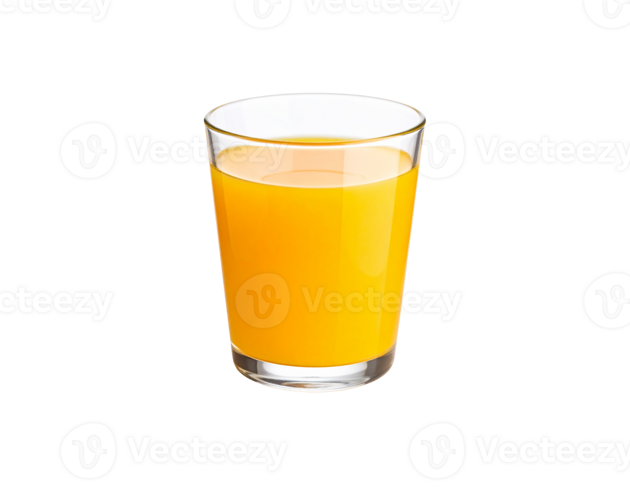 Glass of Fresh Orange Juice Transparent Container Bright Color Refreshing Drink. png