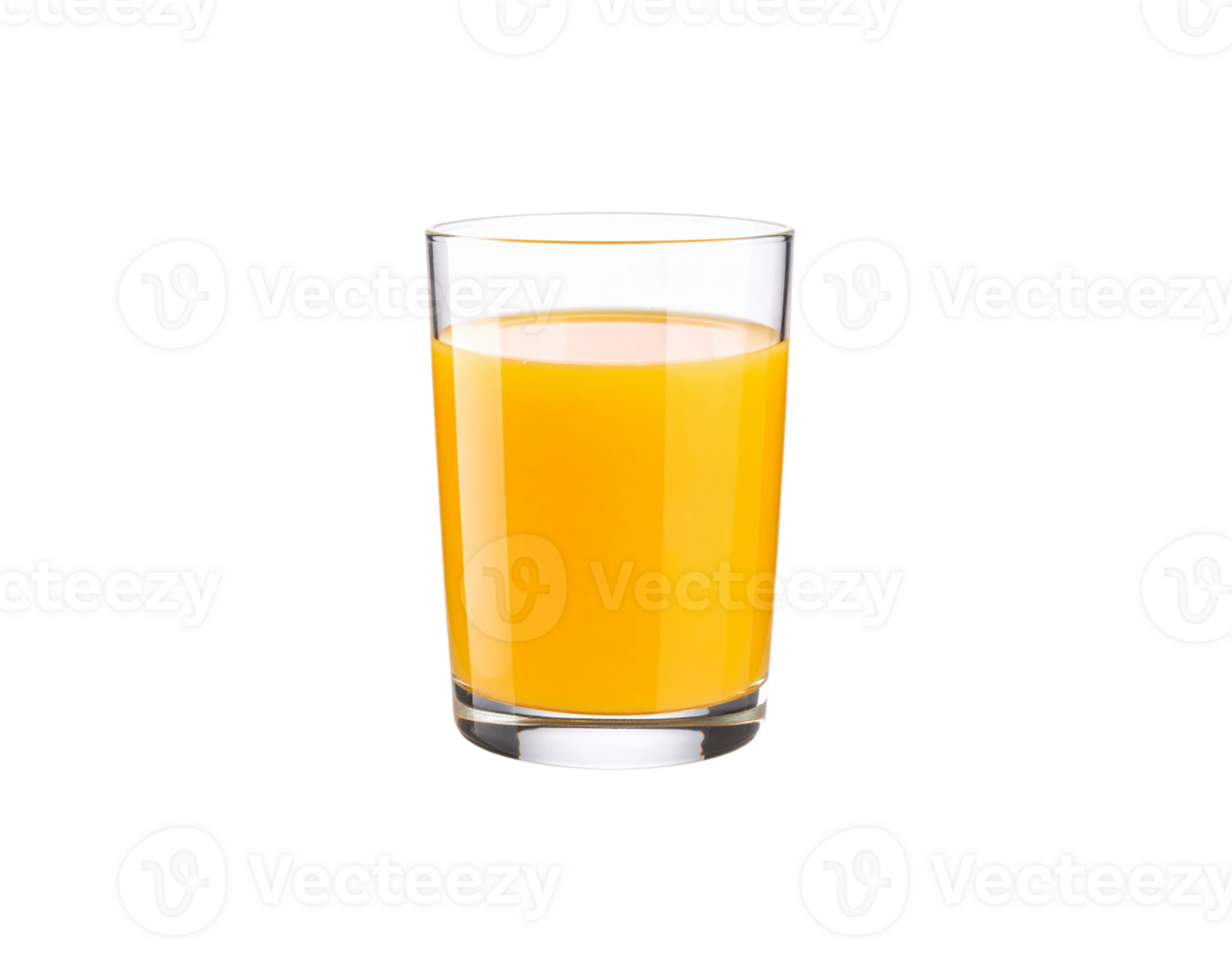 Glass of Freshly Squeezed Orange Juice on Black Background. png