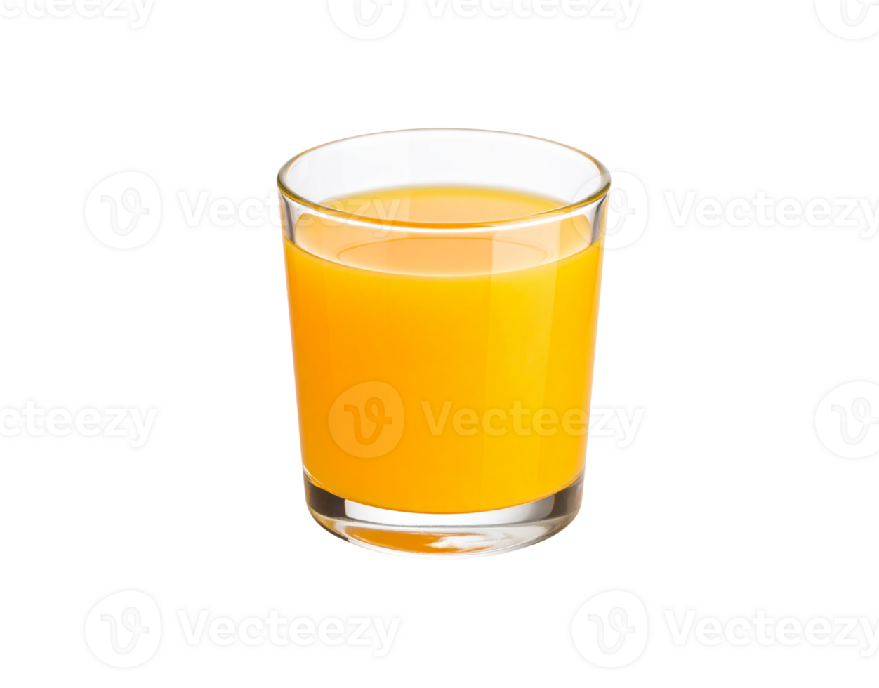 Refreshing Glass of Bright Orange Juice Smooth Texture Clear Glass. png