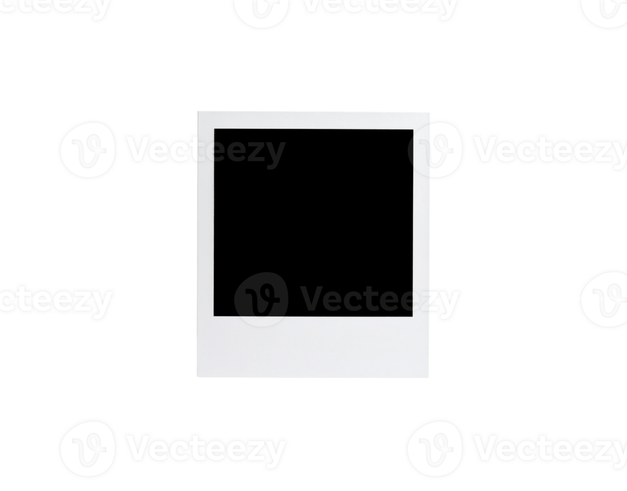 Classic White Polaroid Frame with Rectangular Picture Area. png