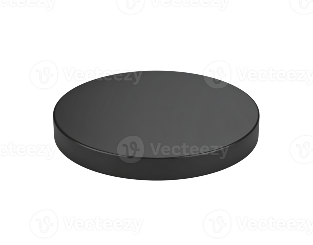 Sleek Black Circular Object with Smooth Surface and Rounded Edges. png