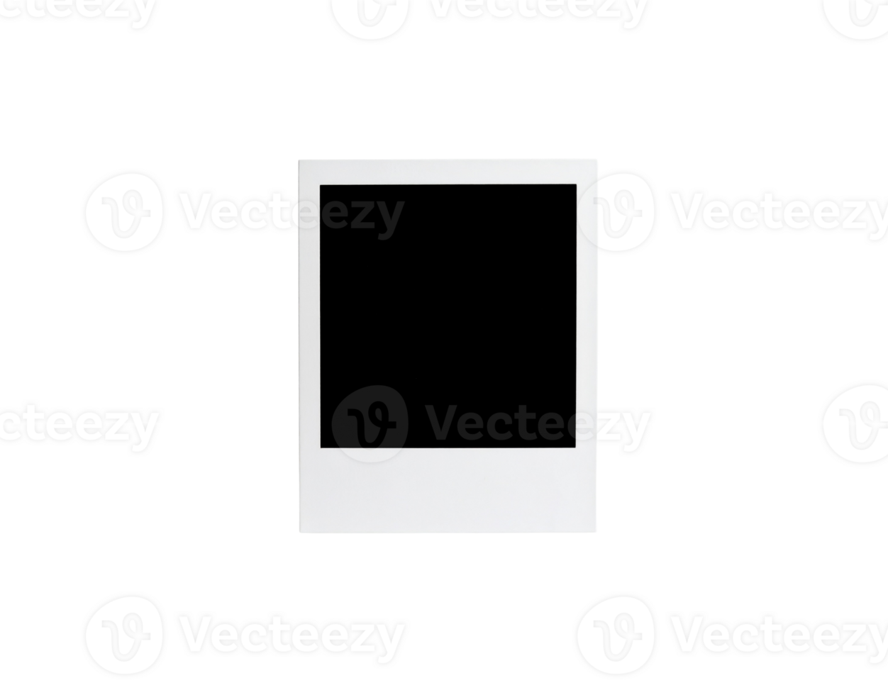 Classic White Polaroid Frame with Square Opening and Bottom Border. png