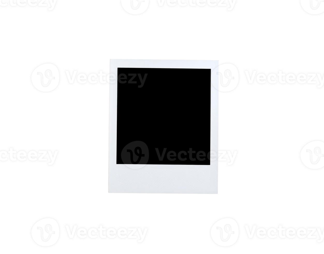 Classic White Polaroid Frame with a Rectangular Opening. png