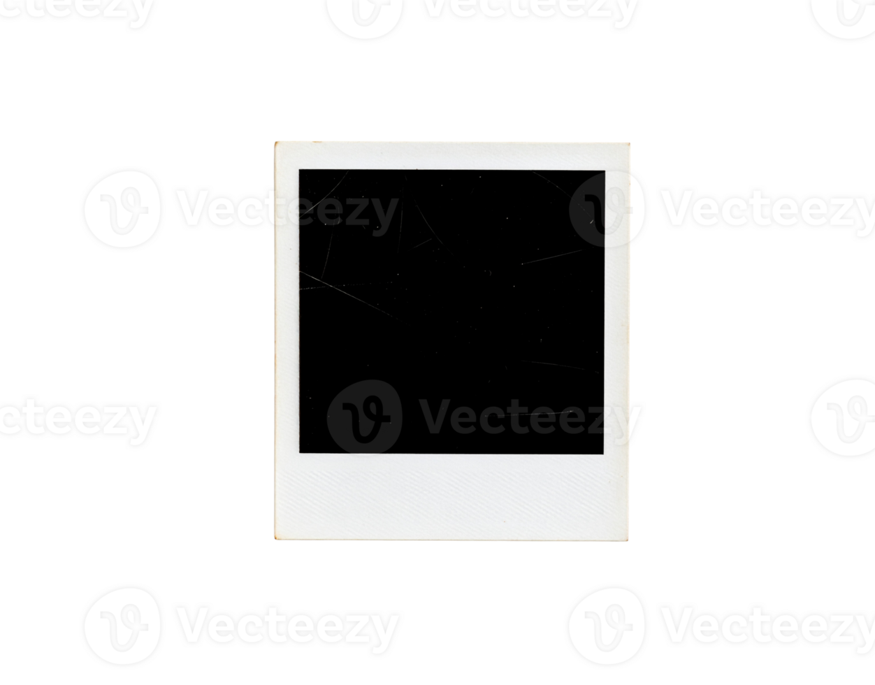 Vintage Polaroid Frame with Scratches and Textured Border. png
