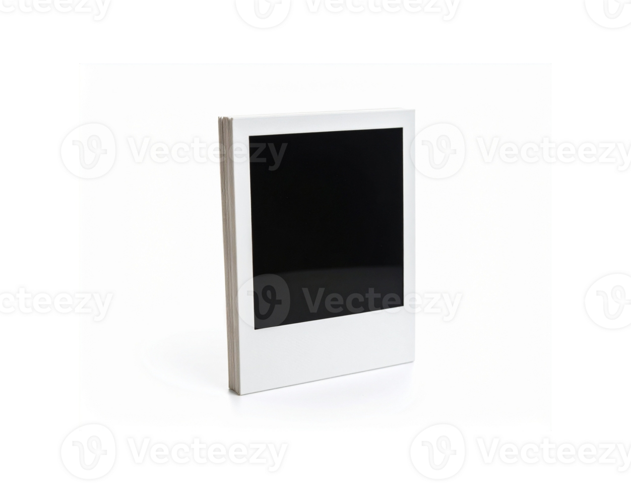 Single Instant Photo with White Border and Black Center. png