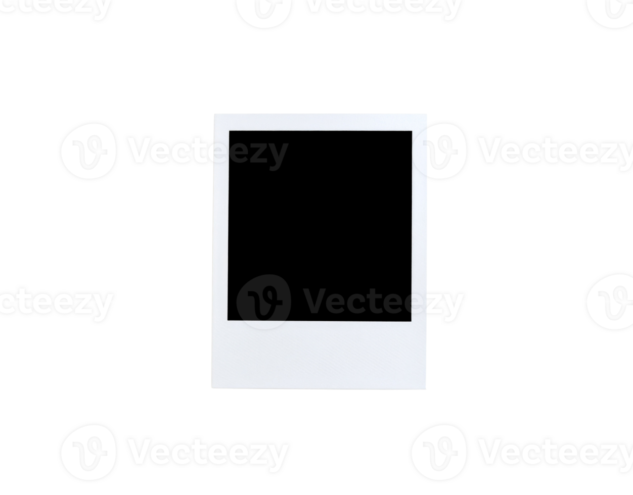 Isolated White Instant Photo Frame with Textured Bottom Section. png