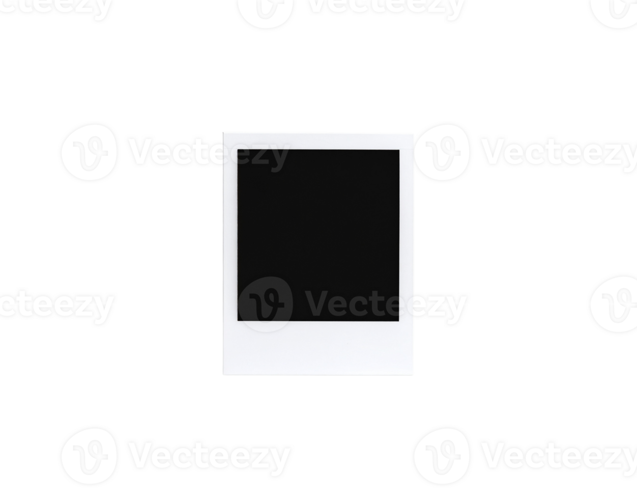 Blank White Polaroid Frame with Black Center Retro Style. png