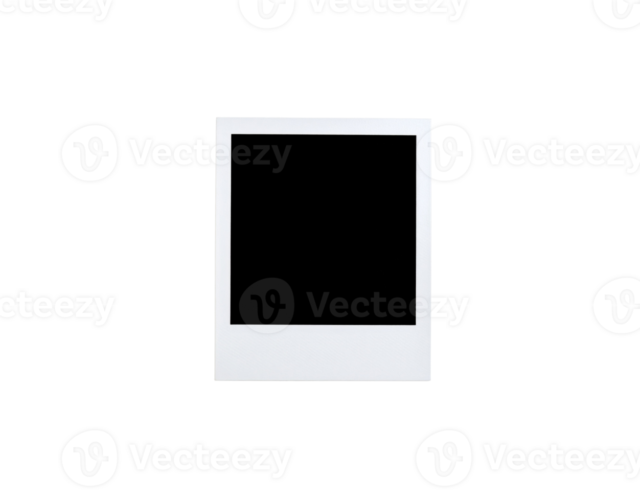 Classic White Polaroid Frame with Square Black Center. png