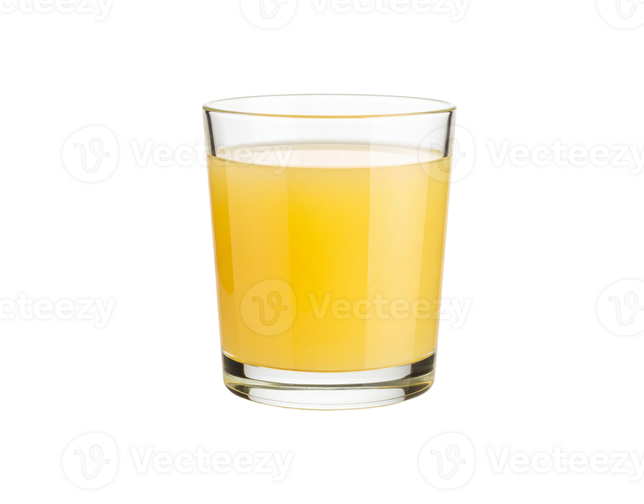 Refreshing Glass of Yellow Juice Beverage on White Background. png