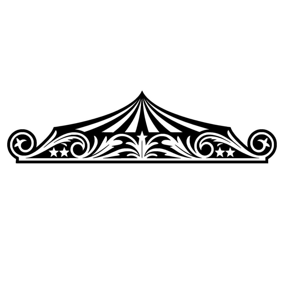Ornate Circus Tent Ornament, Vintage Style Border vector