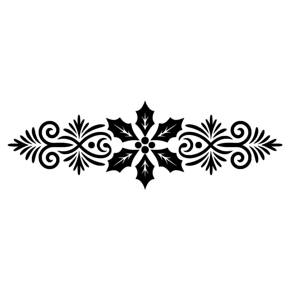 Elegant Holly Border, Festive Element - Winter vector