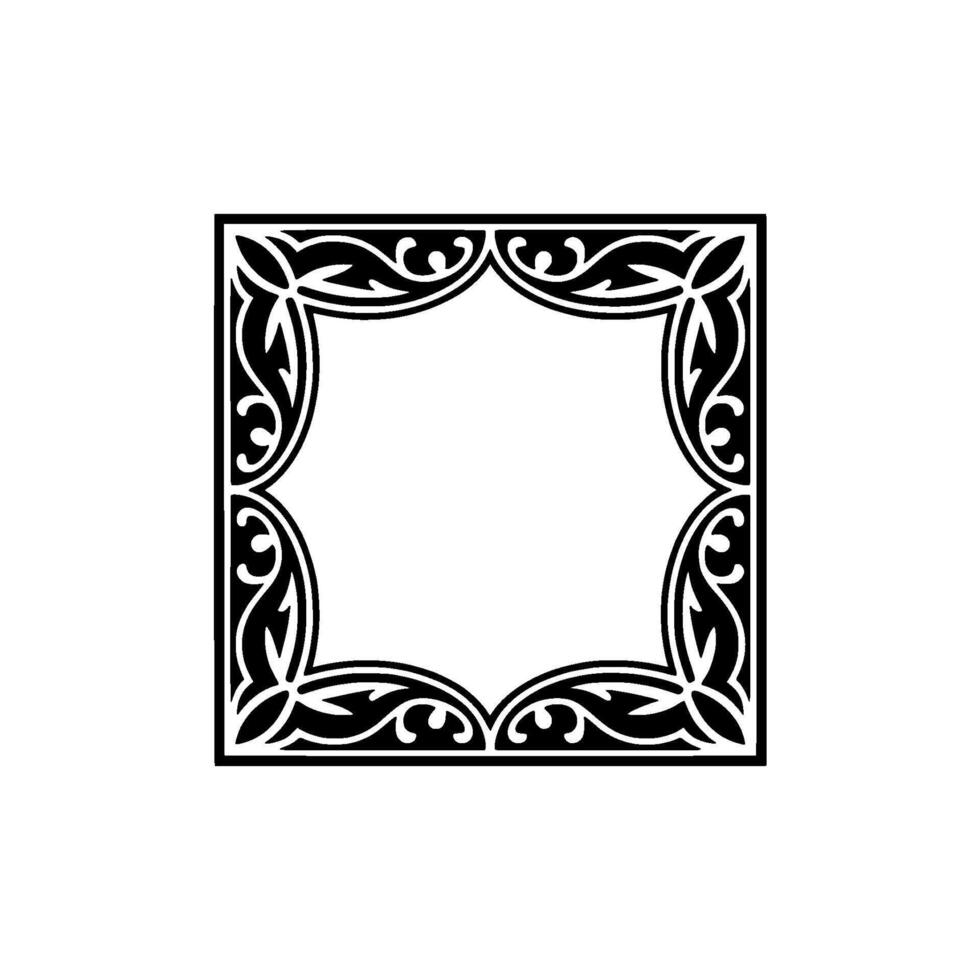 Intricate Black Frame, Elegant Decorative Border, Vintage Style vector