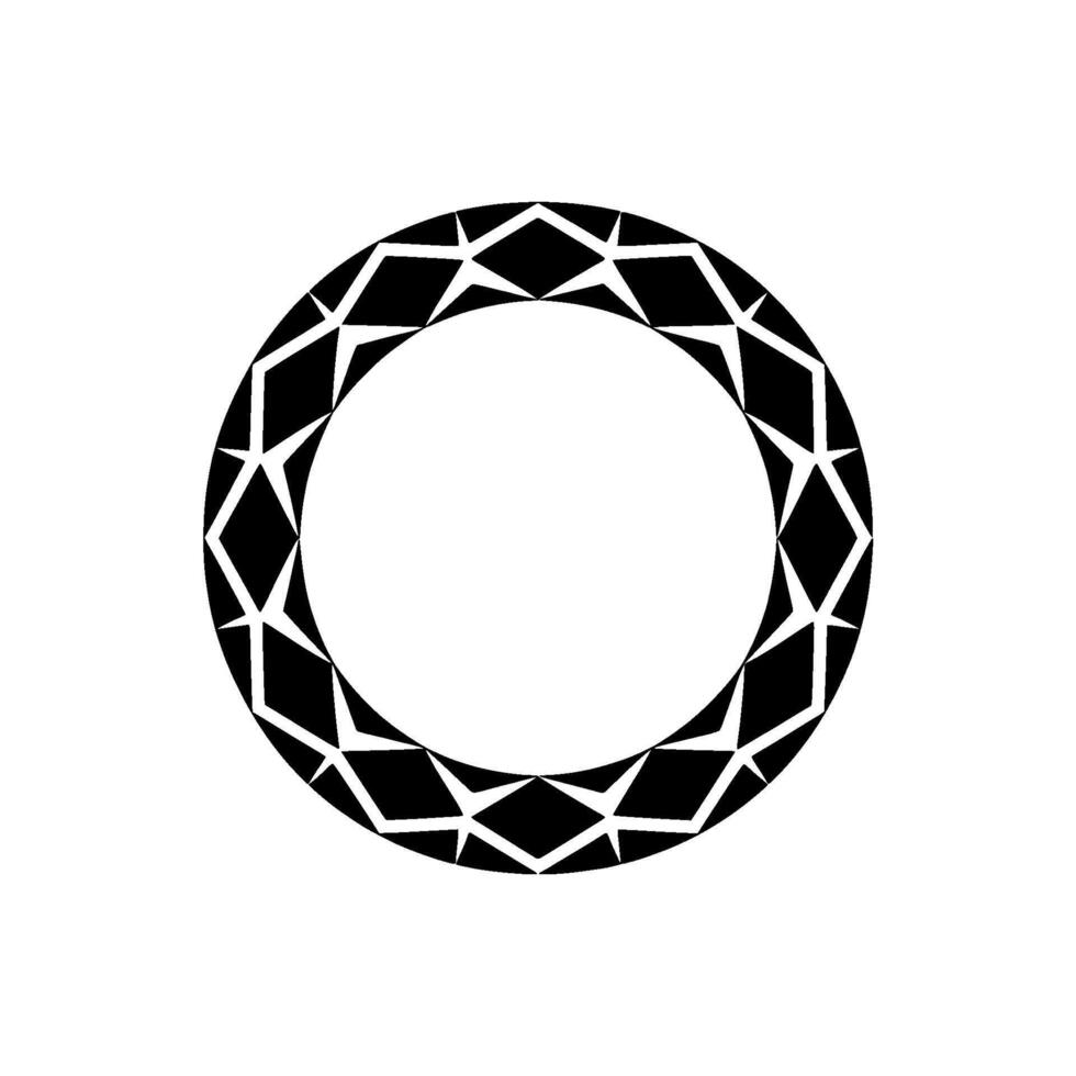 Geometric Diamond Ring, Minimalist, Black White vector
