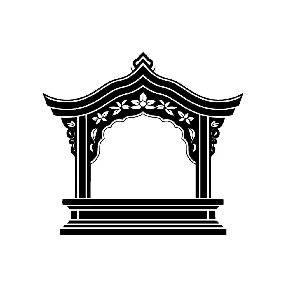 Intricate Archway Silhouette, Mughal Style vector