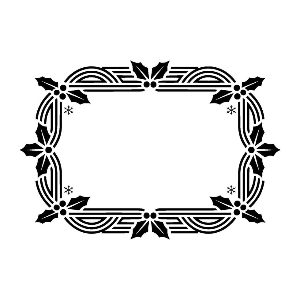 Art Deco Holiday Frame Elegant Winter Ornamentation vector