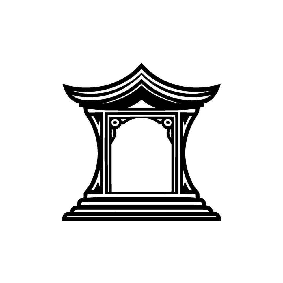 Geometric Pagoda, Minimalist vector